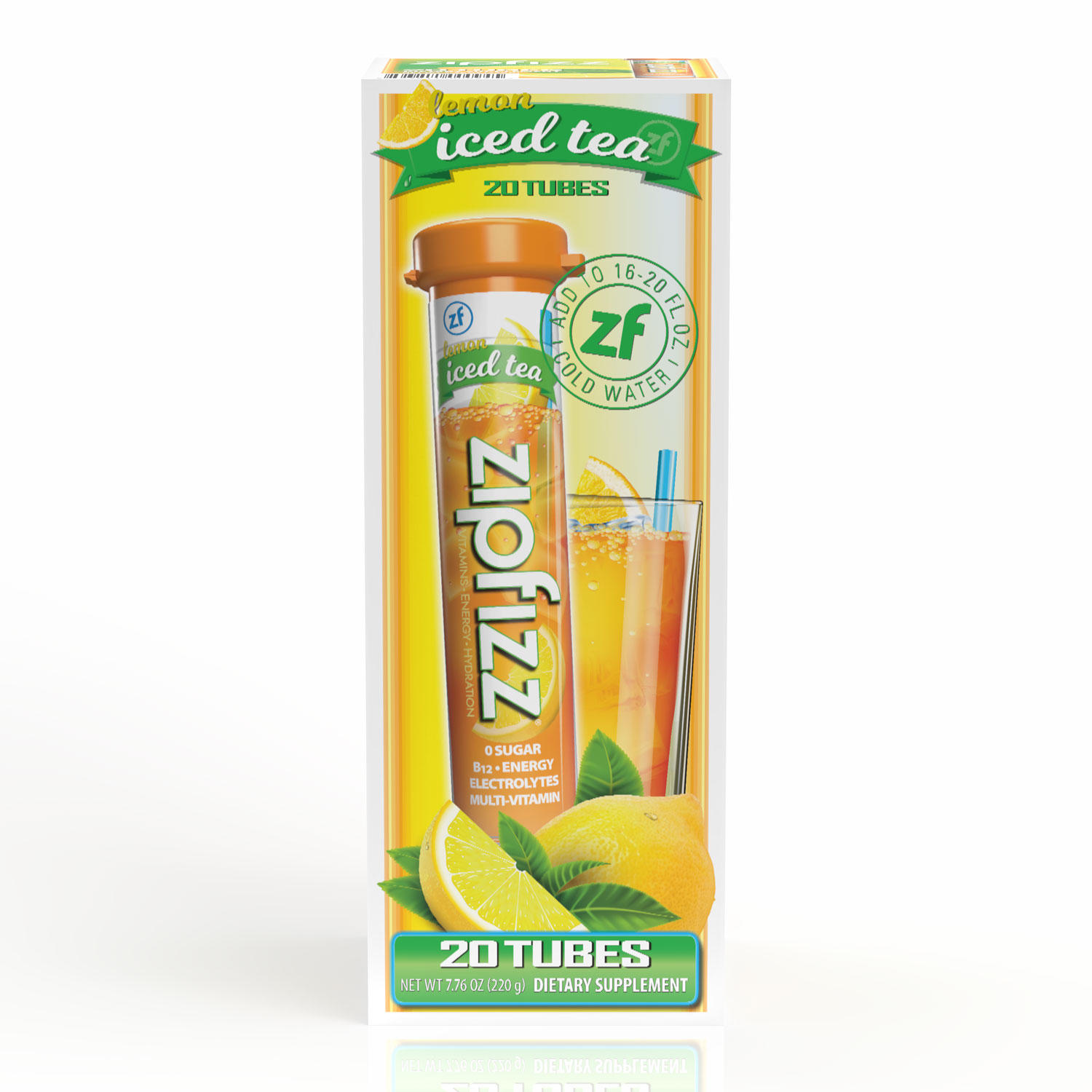 Zipfizz Energy Multi-Vitamin Hydration Drink Mix, Lemon Iced Tea, 20 ct.